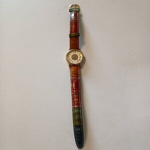Vintage Orvis Women’s Multicolored Face Leather Watch Japan Quartz WR 3ATM
